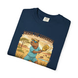 Smash the Savannah Capybara Pickleballer T-Shirt | Animal Sports Graphic Tee