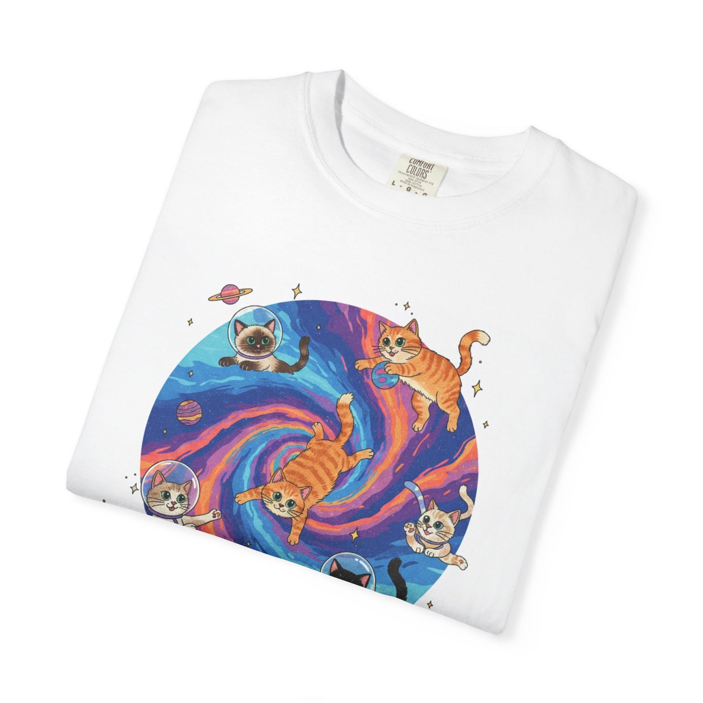 Space Cats floating in galaxy T-Shirt | Astronaut Kittens, Swirling Nebula