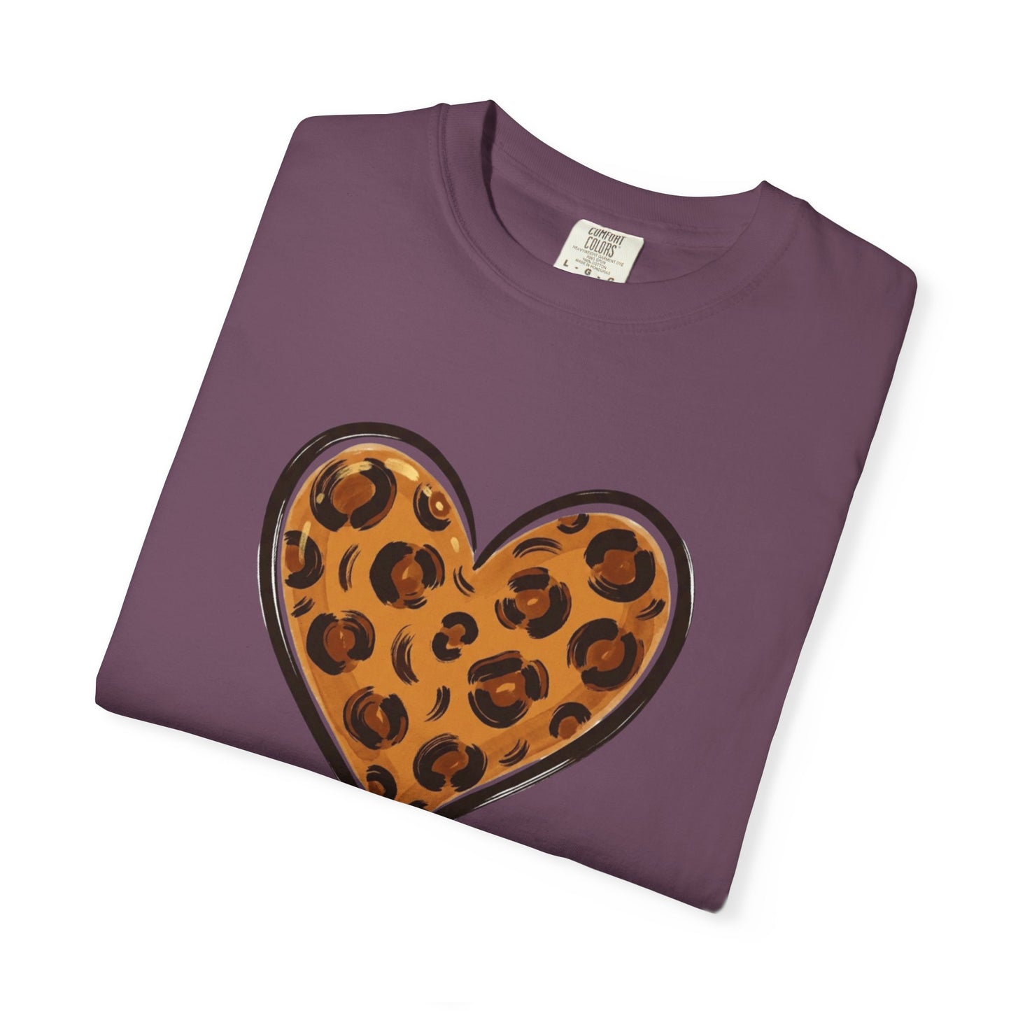 Leopard Print Heart T-shirt | Animal Print Heart Tee