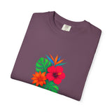 Tropical Hibiscus Floral Tee | Monstera Leaves, Bird of Paradise