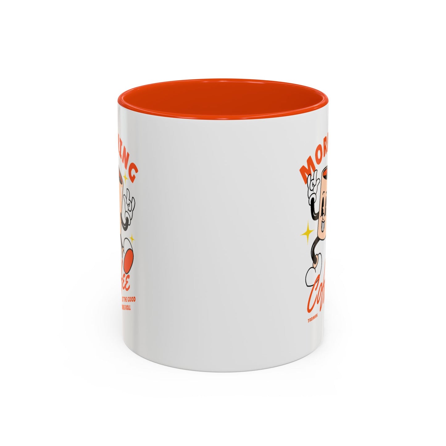 Morning Coffee Mug | Retro Cartoon Coffee Cup, Colorful Ceramic