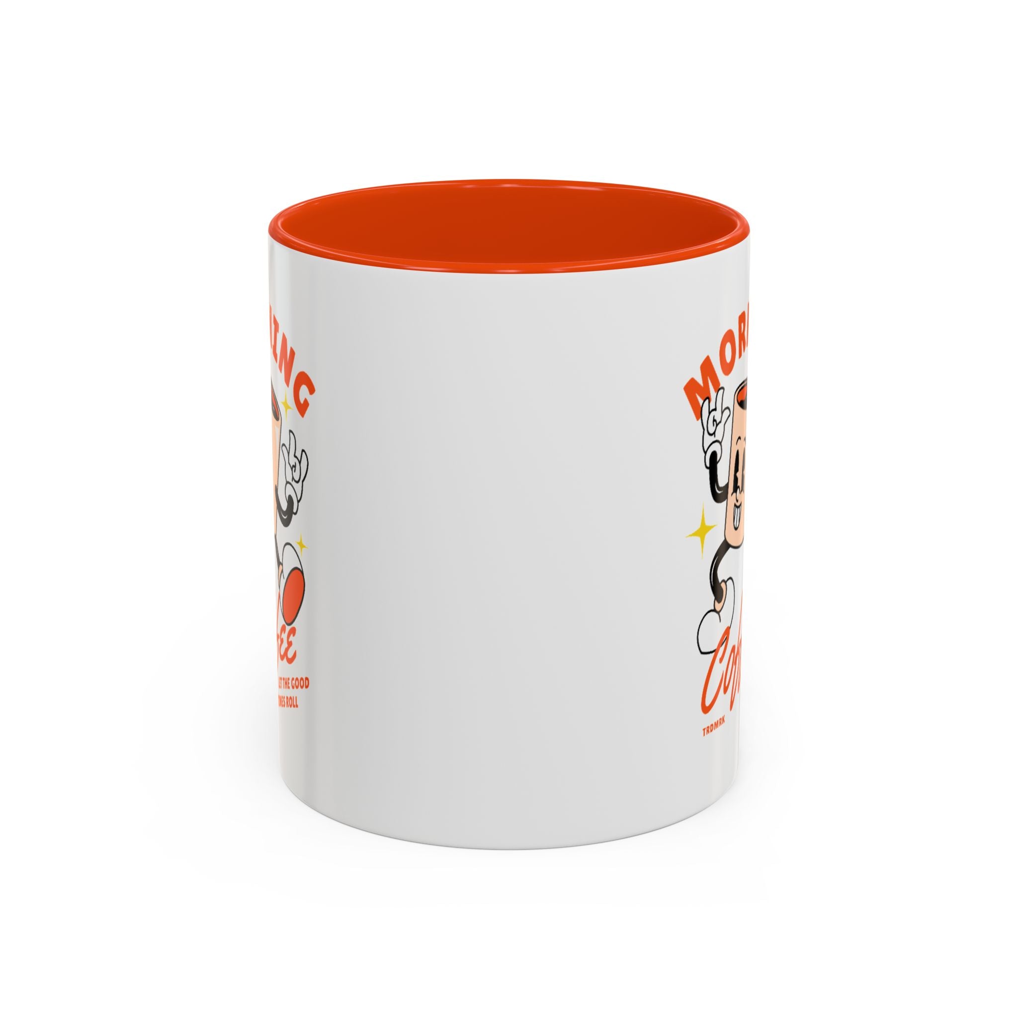 Morning Coffee Mug | Retro Cartoon Coffee Cup, Colorful Ceramic