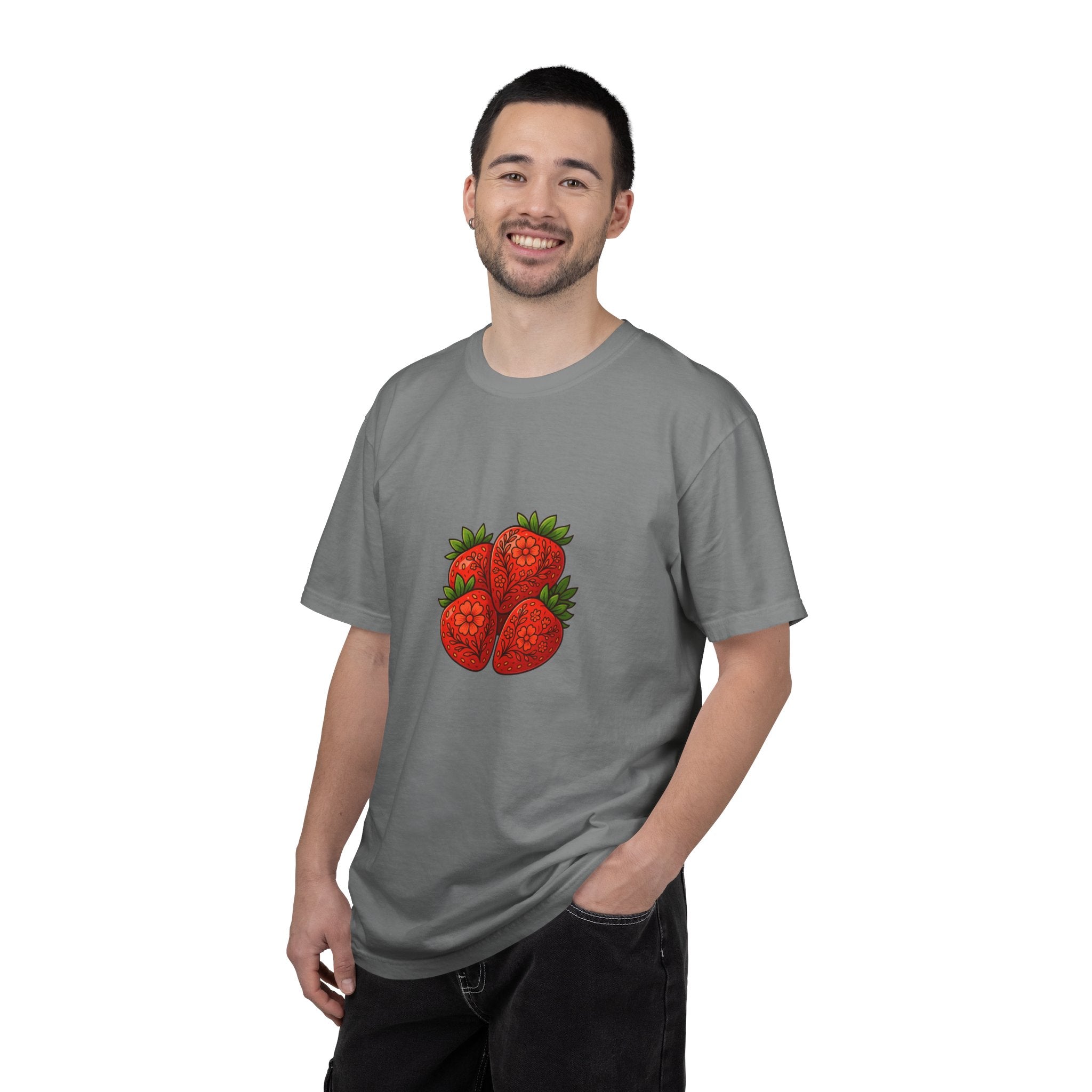 Strawberry Cluster T-shirt | Retro Floral Fruit Illustration
