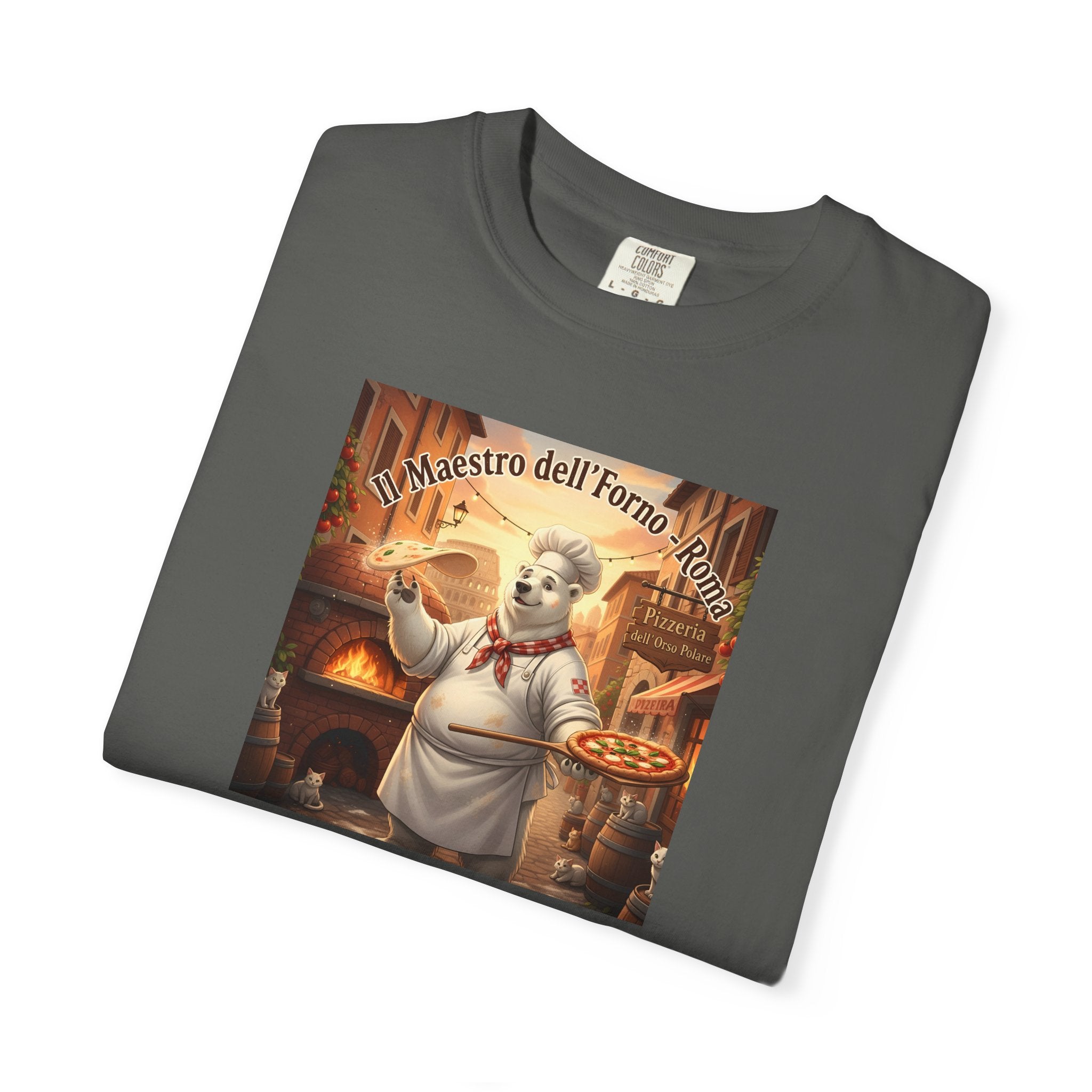 Polar Bear Italian Bakery Chef Pizza Maestro T-shirt | Vintage Pizzeria Illustration