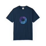 Blue Purple Butterfly Wreath T-shirt | Floral Circle Tee