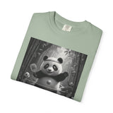 Panda Pickleball Bamboo Forest T-Shirt | Monochrome Kawaii Sports Decor