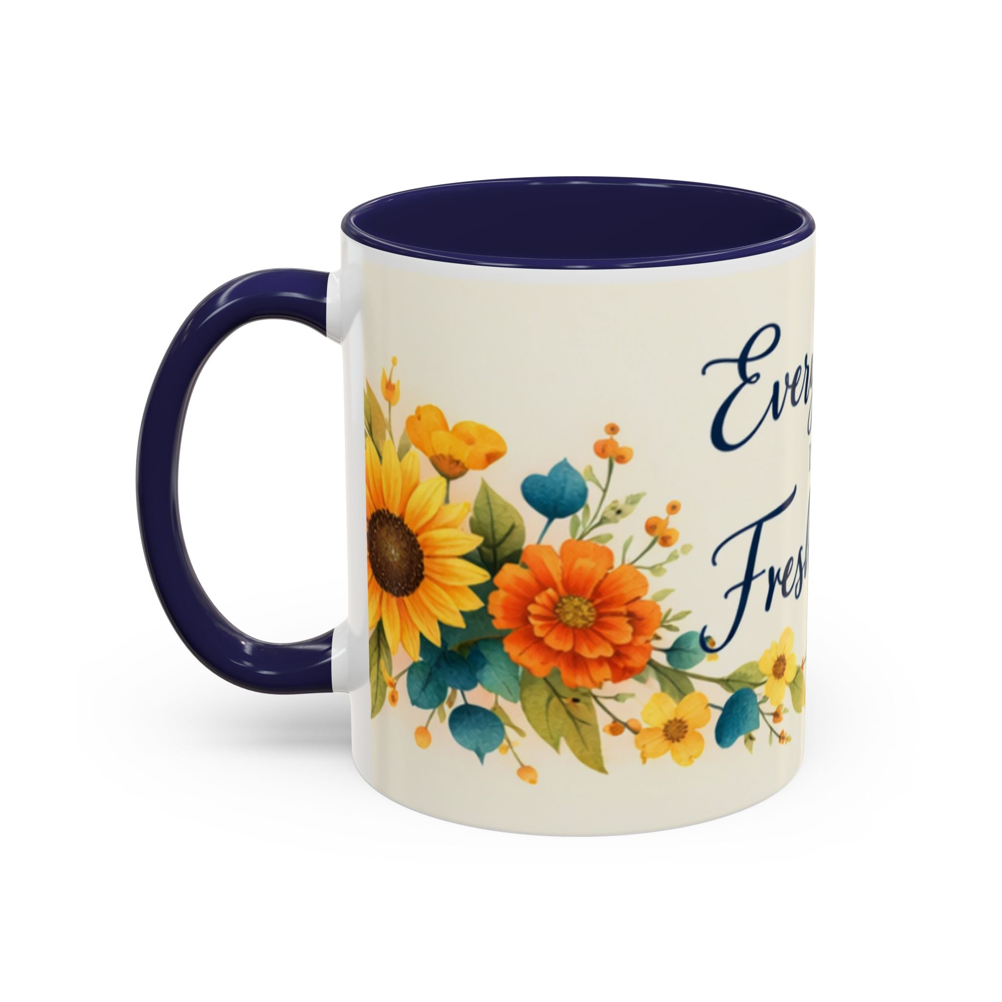 Every Day Is A Fresh Start mug | Floral sunflower coffee mug