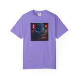 Neon Cyber Cat Sushi Shibuya T-shirt | Dark Alley Japanese Streetwear