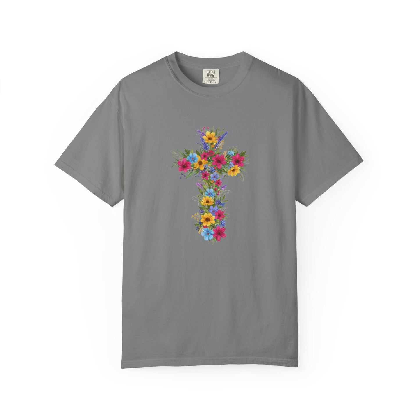 Floral Cross T-shirt | Colorful Flower Cross Tee, Christian Faith Shirt