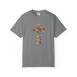 Floral Cross T-shirt | Colorful Flower Cross Tee, Christian Faith Shirt