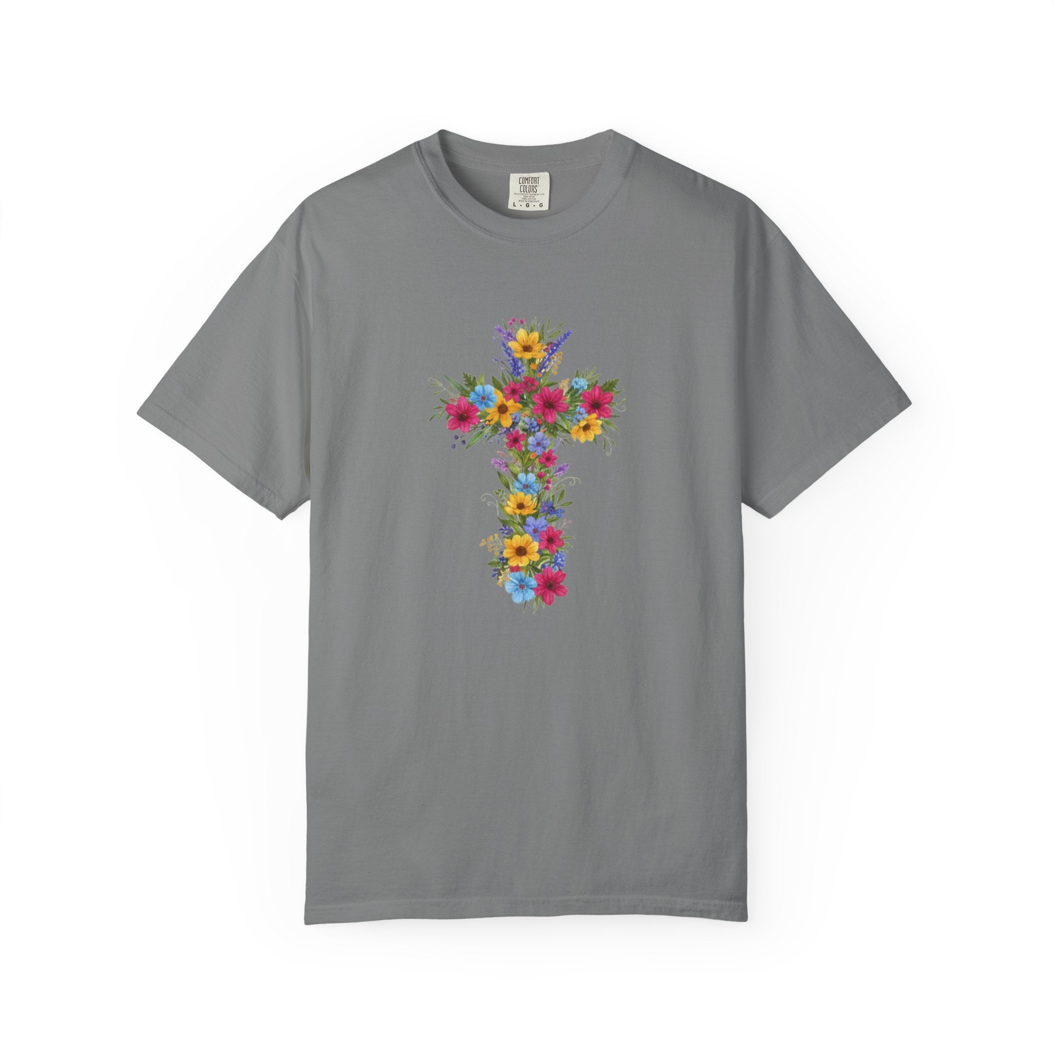 Floral Cross T-shirt | Colorful Flower Cross Tee, Christian Faith Shirt