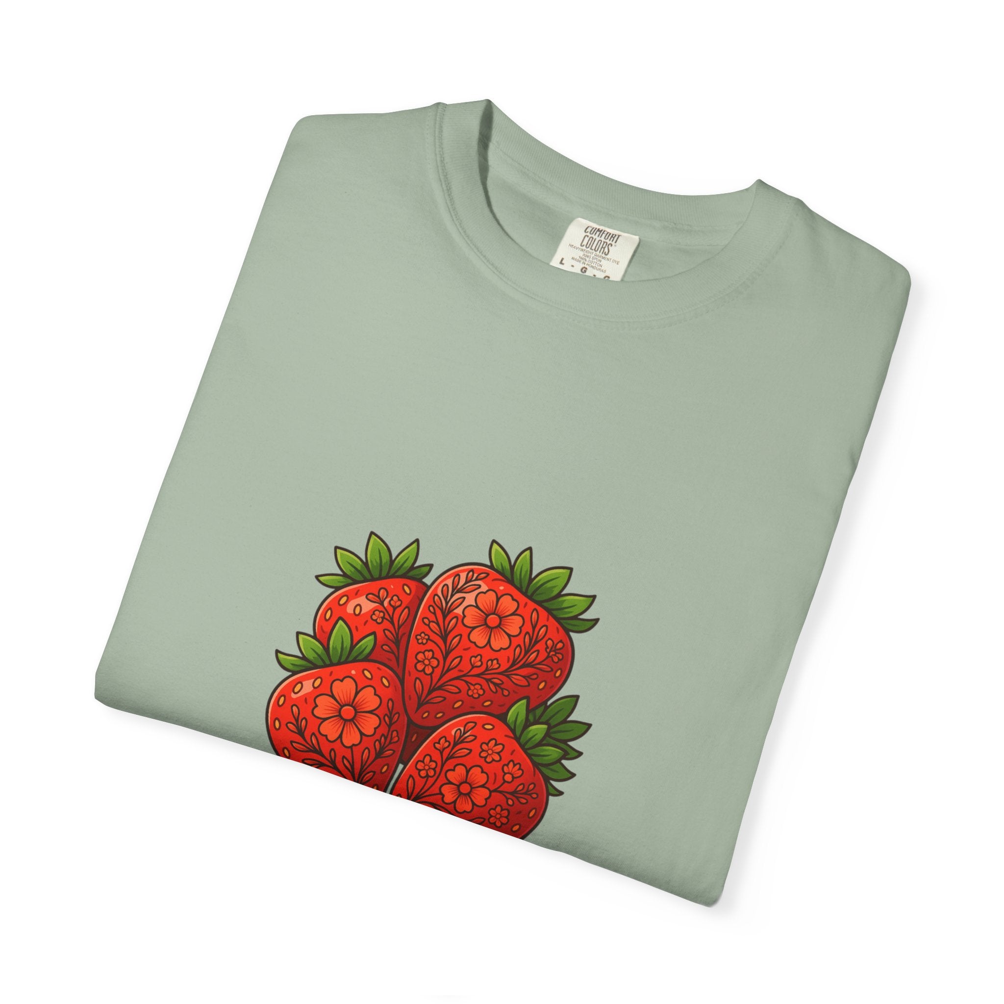 Strawberry Cluster T-shirt | Retro Floral Fruit Illustration