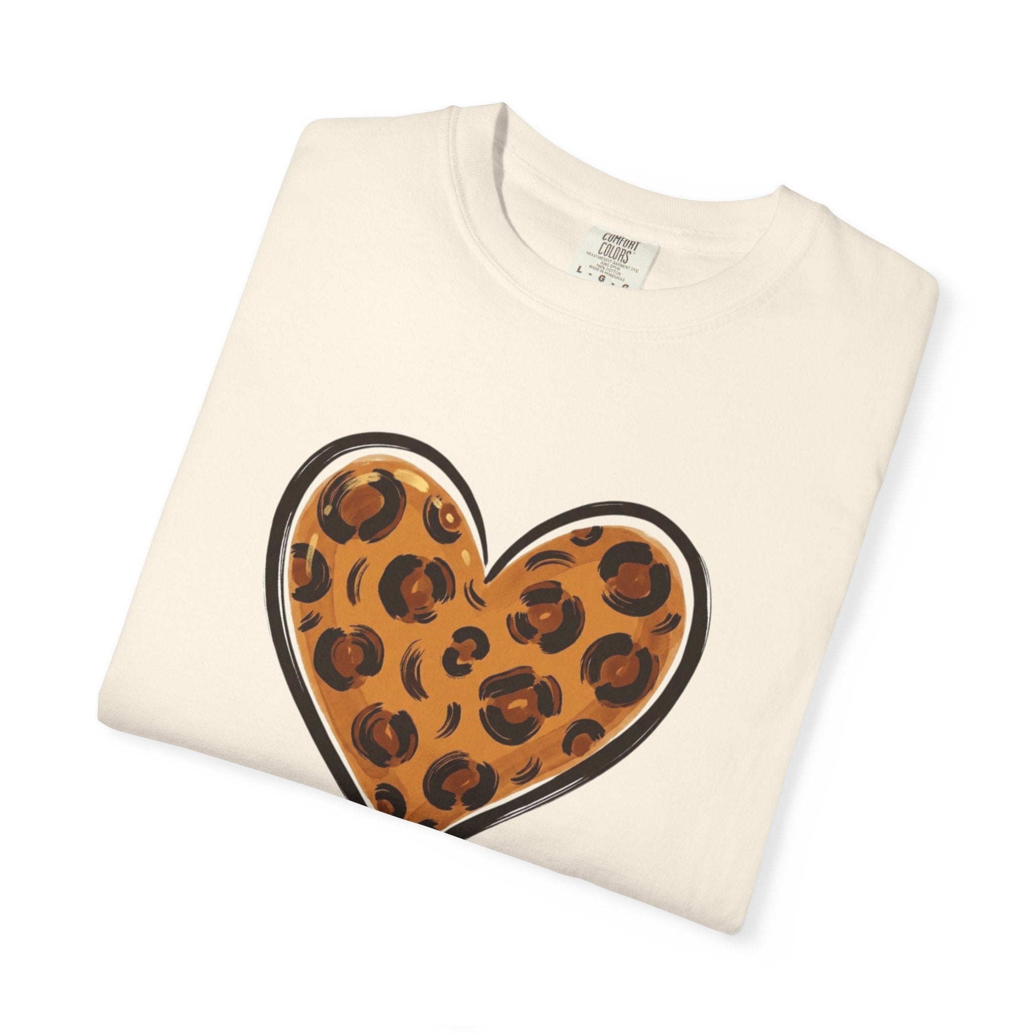 Leopard Print Heart T-shirt | Animal Print Heart Tee
