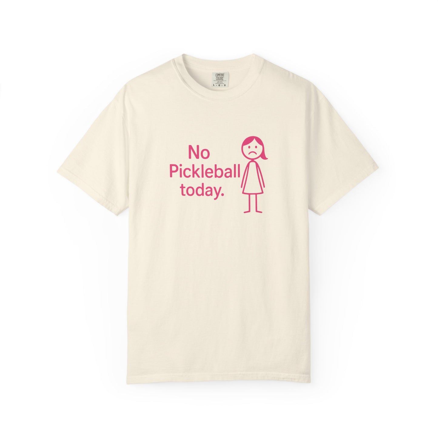 No Pickleball Today T-shirt | Funny Pickleball Saying, Pink Stick Figure Design