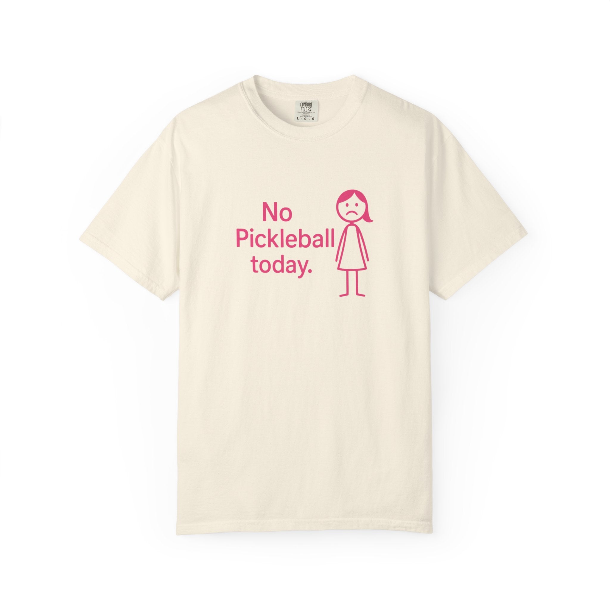 No Pickleball Today T-shirt | Funny Pickleball Saying, Pink Stick Figure Design