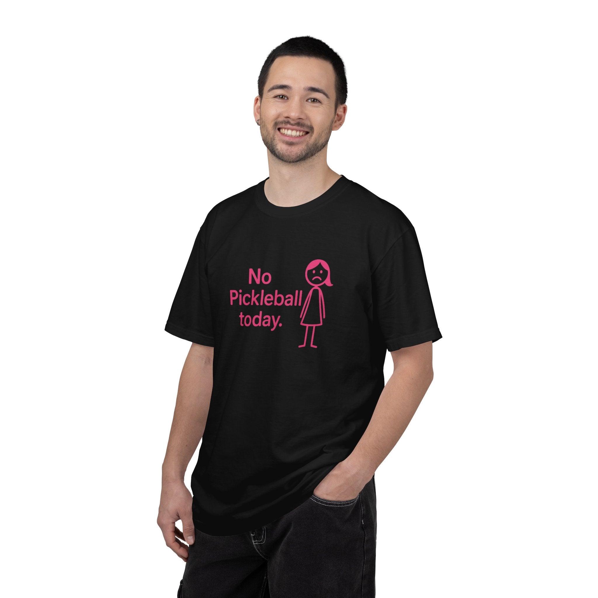 No Pickleball Today T-shirt | Funny Pickleball Saying, Pink Stick Figure Design