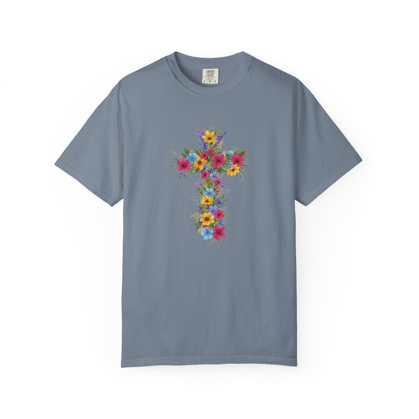 Floral Cross T-shirt | Colorful Flower Cross Tee, Christian Faith Shirt