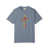 Floral Cross T-shirt | Colorful Flower Cross Tee, Christian Faith Shirt
