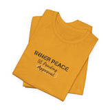 Inner Peace Pending Approval T-Shirt | Minimal Text Tee, White Crewneck
