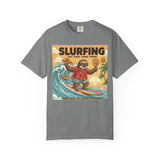 Slurfing Surfing Sloth T-Shirt | Retro Beach Wave Illustration