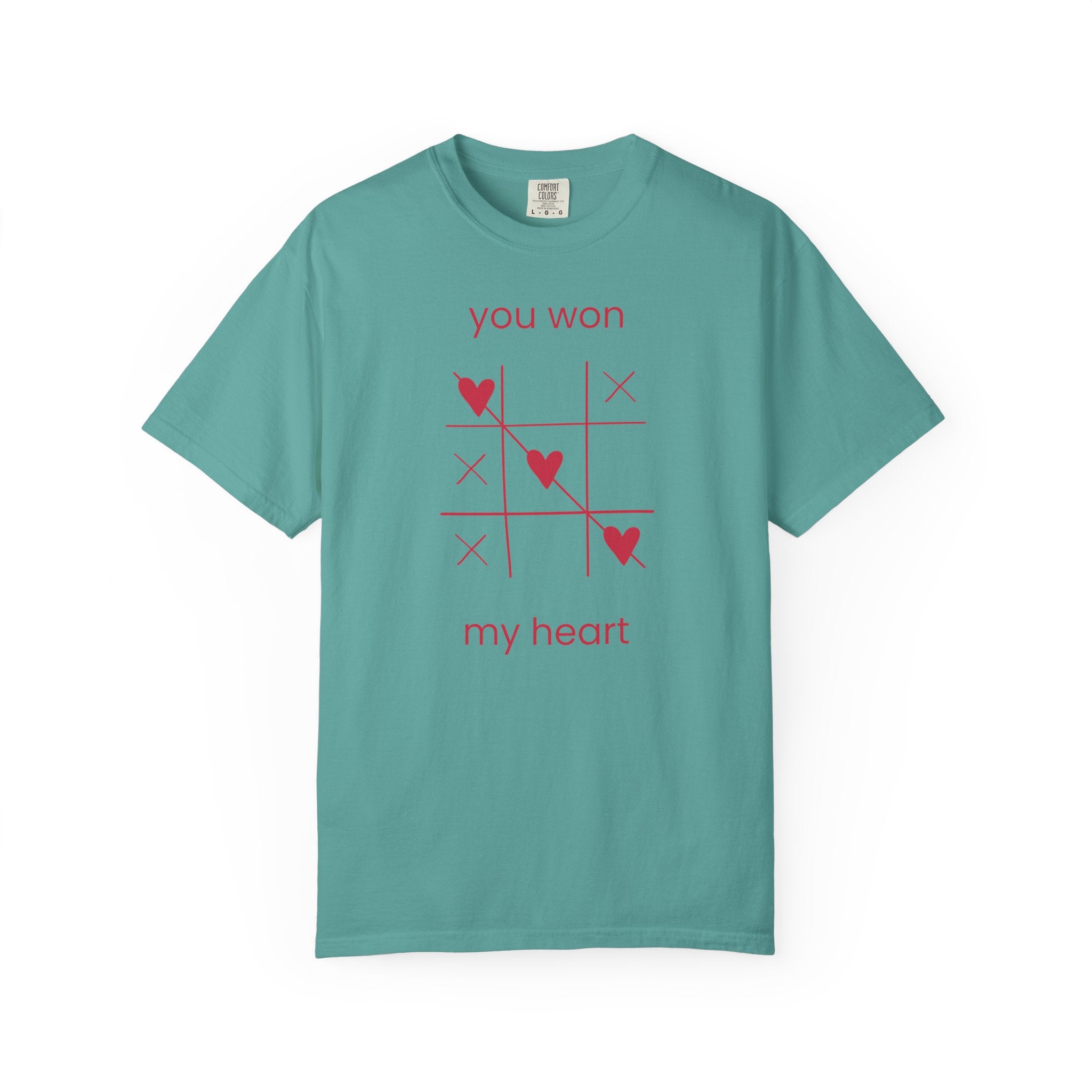 You Won My Heart tic tac toe T-shirt | Valentine heart game tee