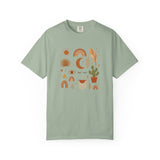 Boho Icons Mosaic T-Shirt | Crescent Moon Cactus Rainbows