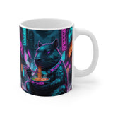 CyberPunk Capybara Ramen Mug | Cyberpunk City Nightscape, 11oz Ceramic