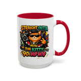 Straight Outta Meow The Kitty 90s Hip Hop Mug | Color Accent