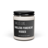 Punny Quote Scented Soy Candle, Endless Forehead Kisses (9oz)