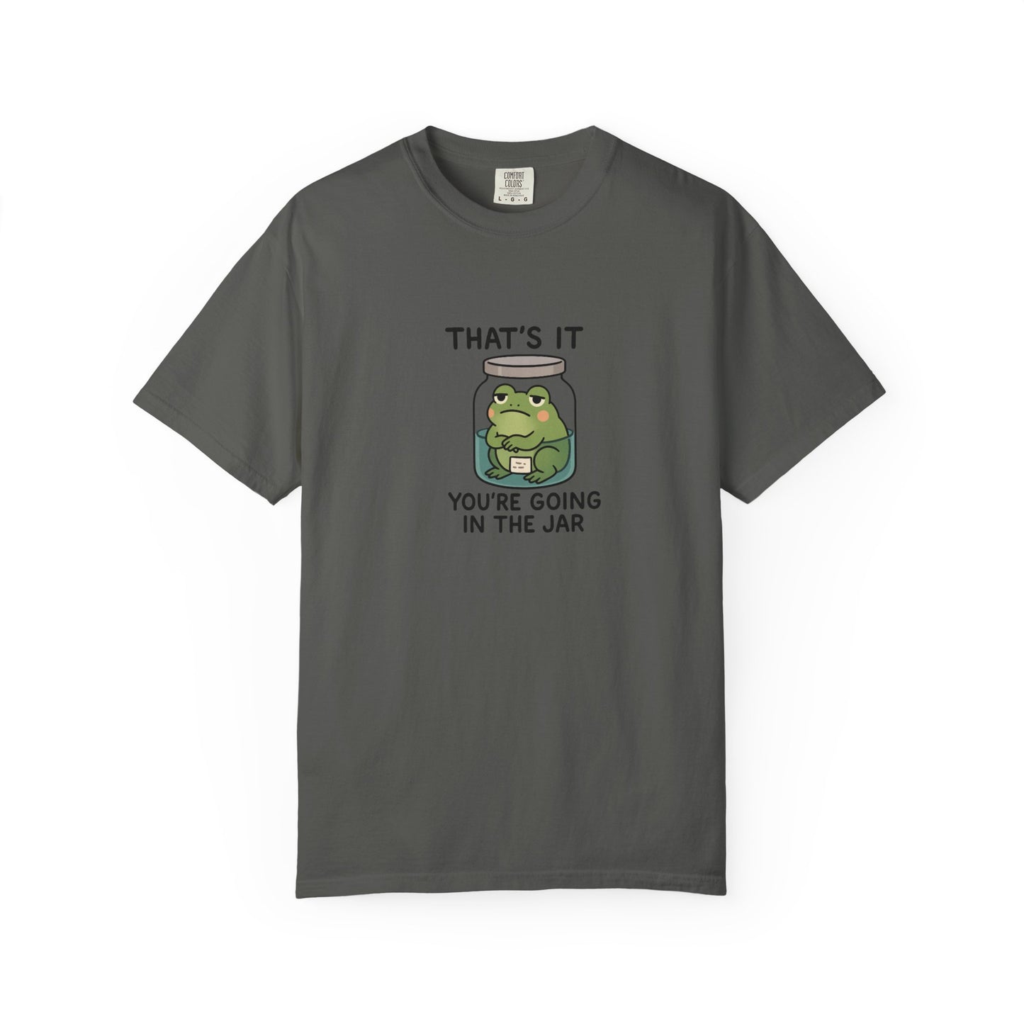 Glass Jar Frog Illustration T-shirt | Frog in Water Jar