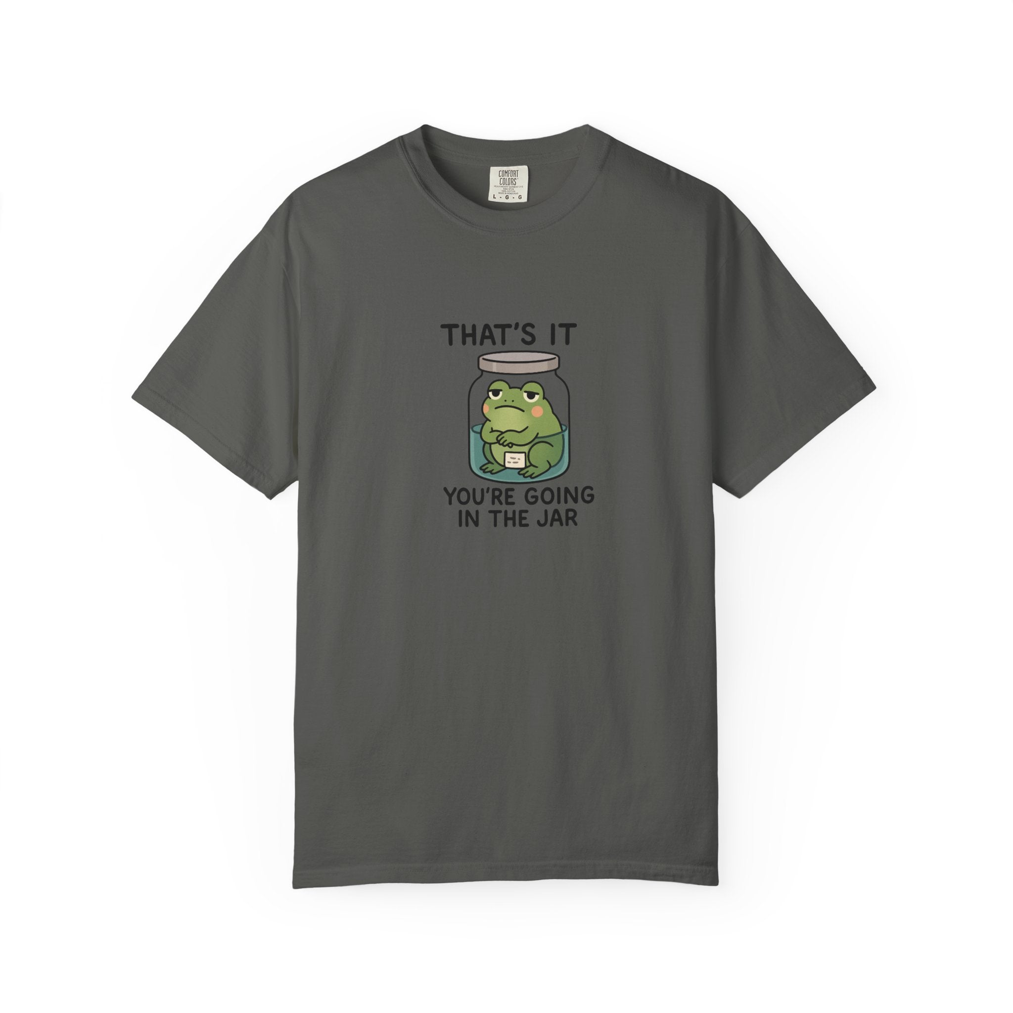 Glass Jar Frog Illustration T-shirt | Frog in Water Jar
