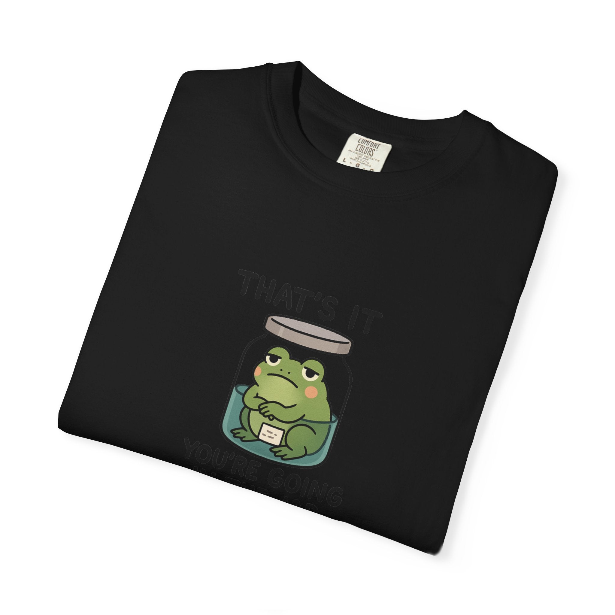 Glass Jar Frog Illustration T-shirt | Frog in Water Jar