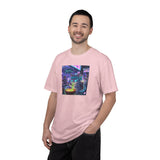 Cyberpunk Cat T-shirt | Neon Magic Potion Street Scene