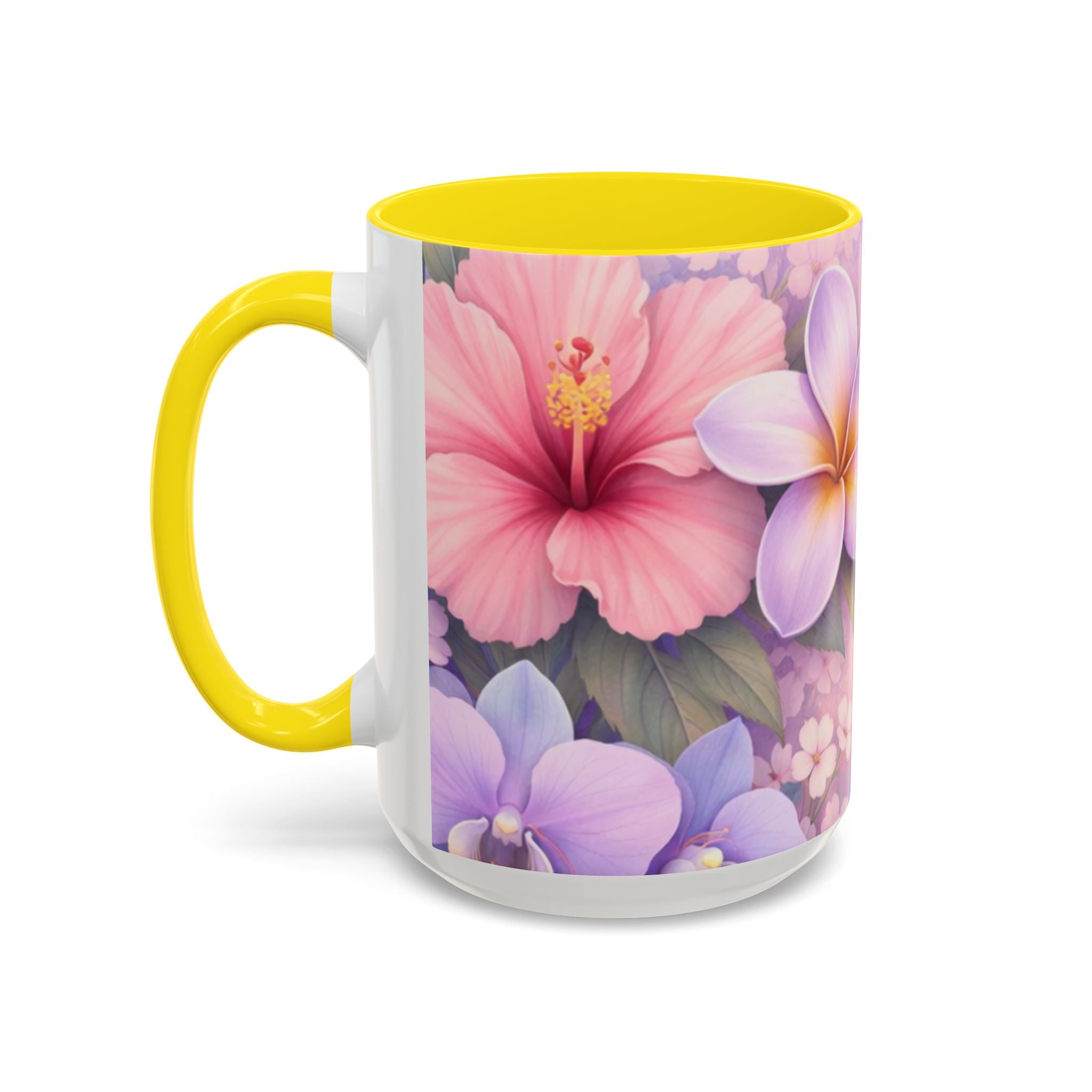 Tropical Orchid Floral Mug | Accent Coffee Mug 11oz 15oz