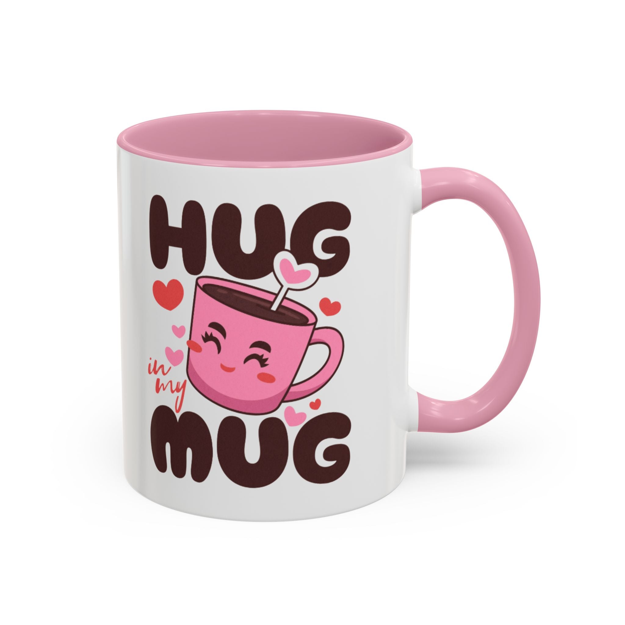 Hug in My Mug Mug | Cute Pink Cup, Heart Coffee Design