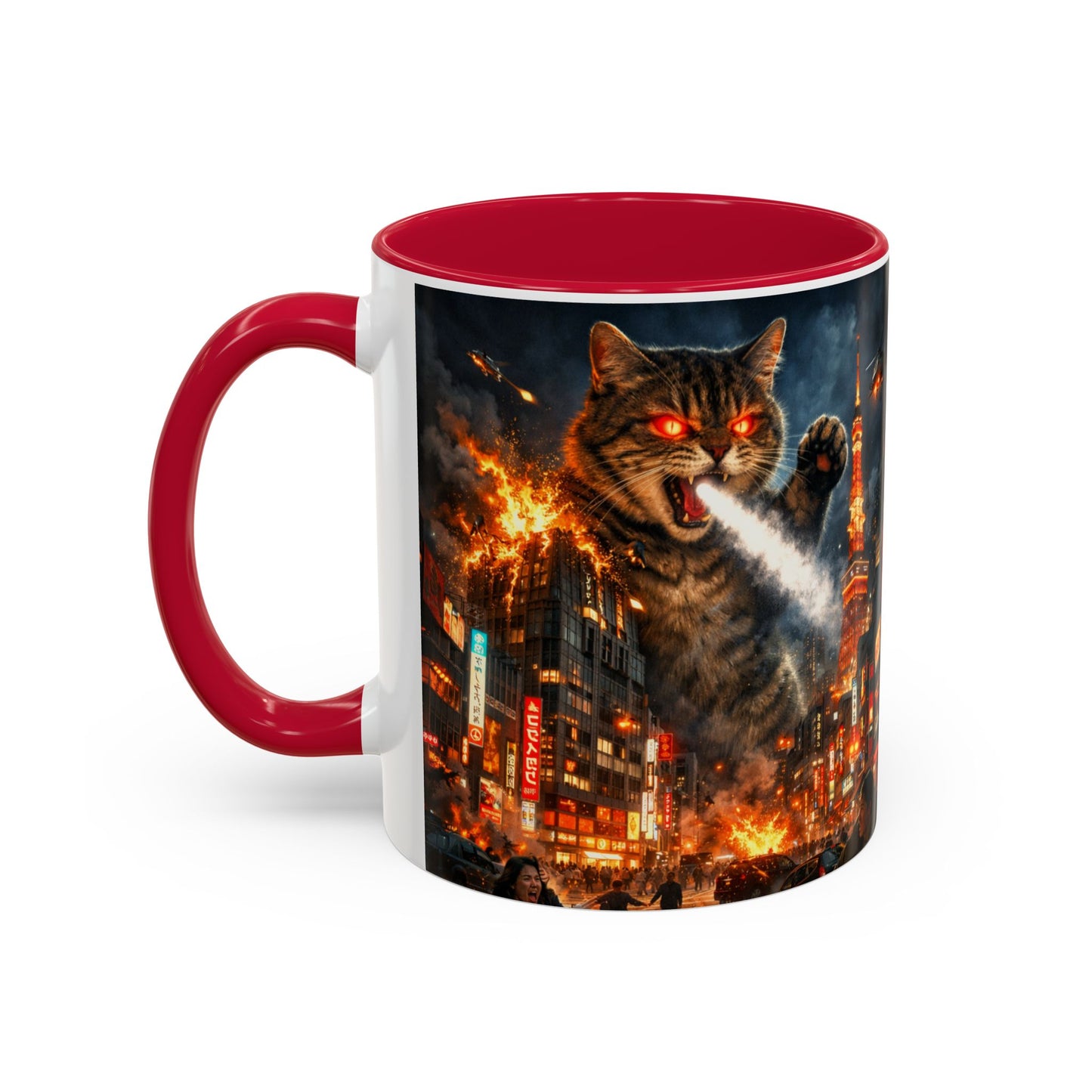 Catzilla Tokyo Cityscape Mug | Color Interior 11oz 15oz