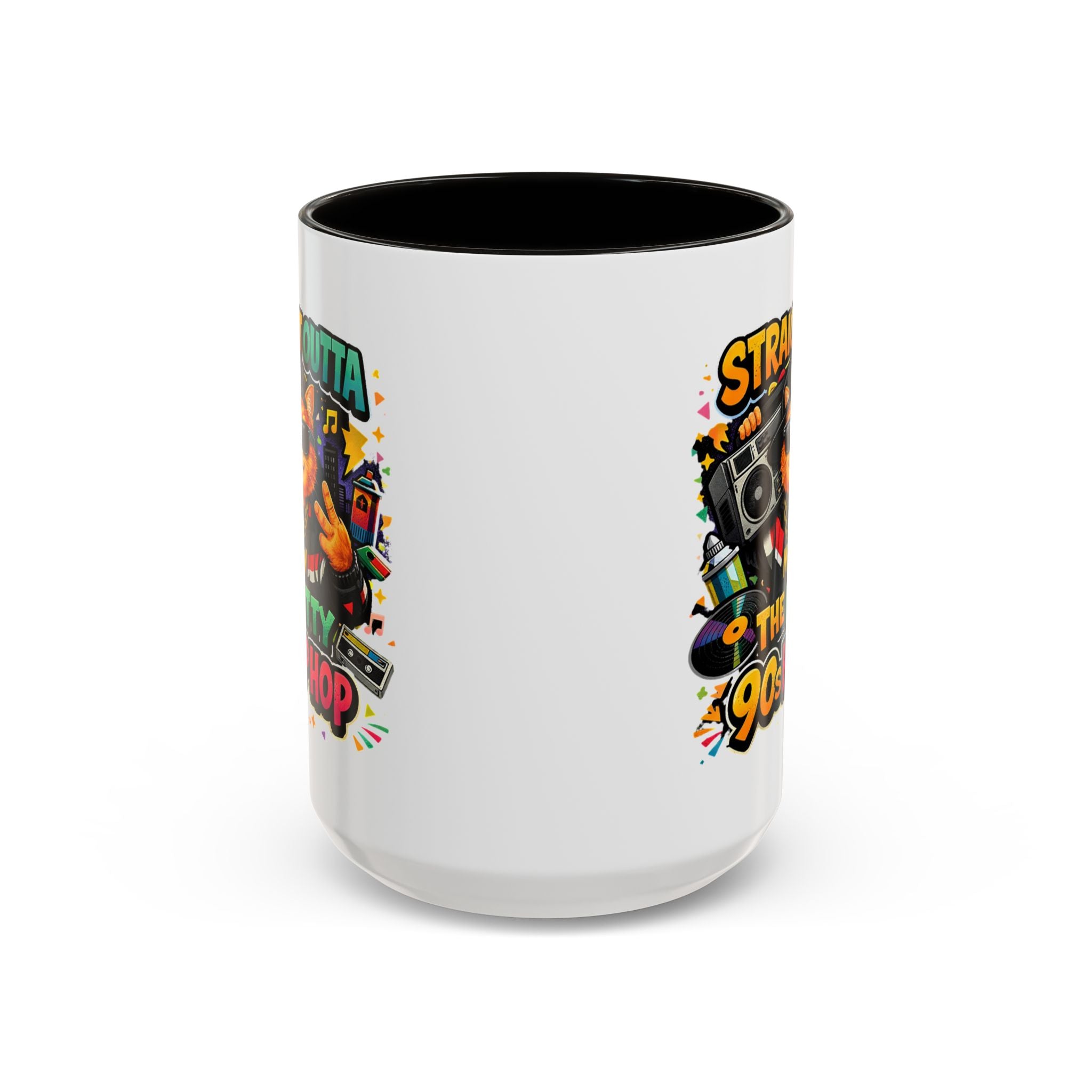 Straight Outta Meow The Kitty 90s Hip Hop Mug | Color Accent