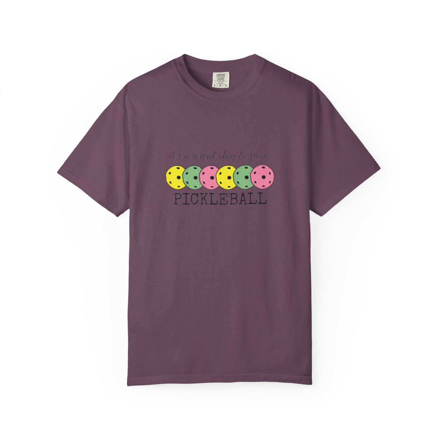 It's a Great Day to Play Pickleball T-Shirt | Colorful Pickleball Paddles Tee