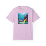 Clownfish Reef Scene T-shirt | Underwater Coral Ocean Illustration