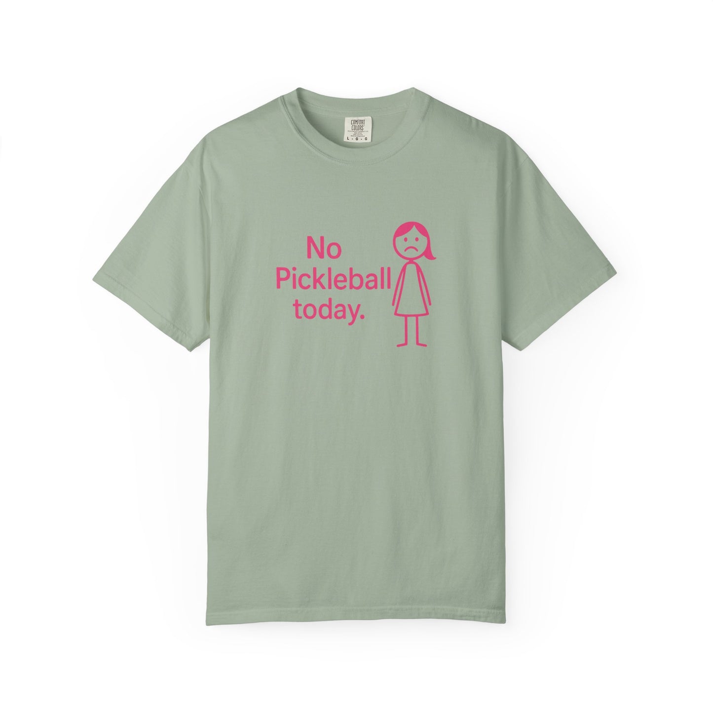 No Pickleball Today T-shirt | Funny Pickleball Saying, Pink Stick Figure Design