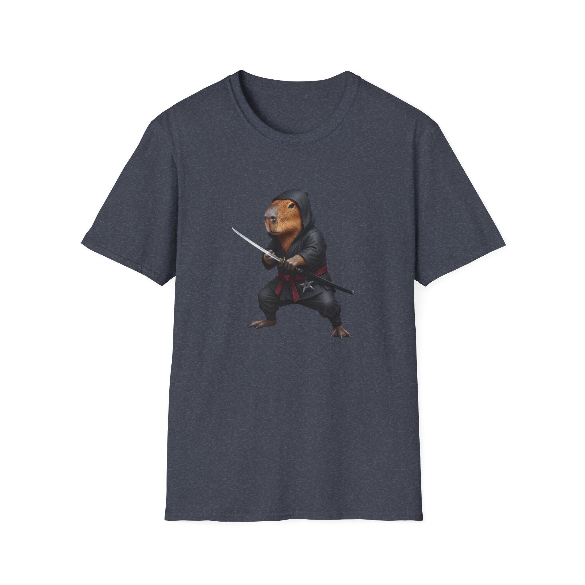 Stealthy Capybara Warrior T-Shirt | Zen Assassin Tactical Capy