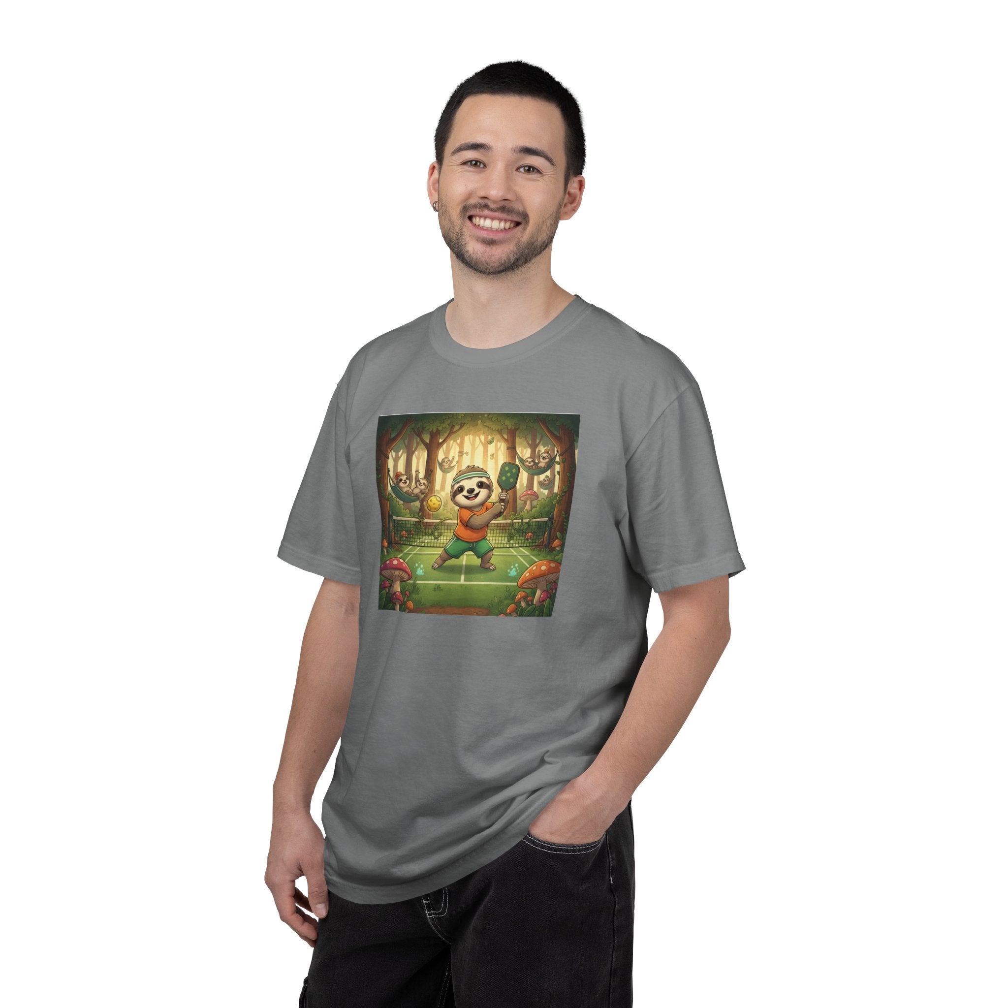 Sloth Pickleball Illustration T-shirt | Whimsical Forestcore Slow Living