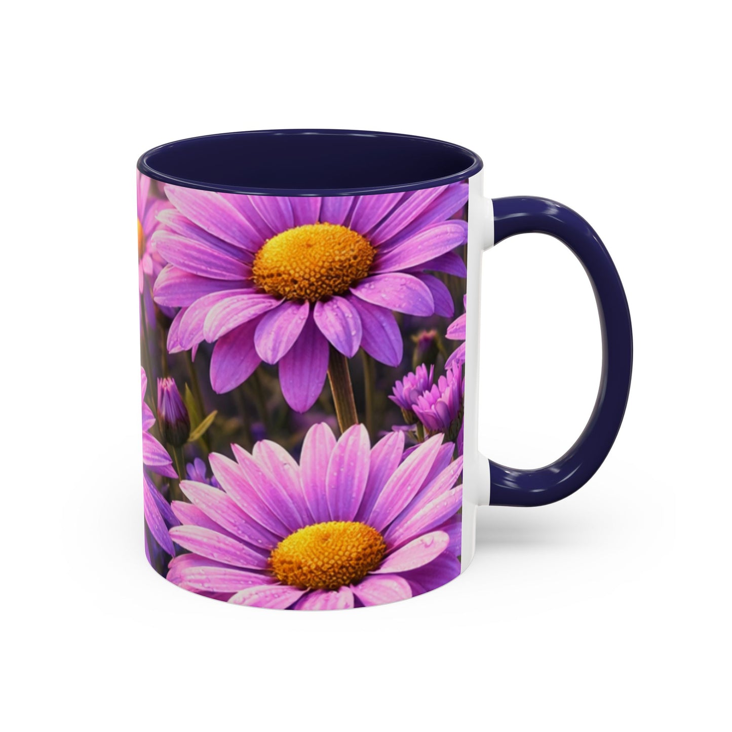 Purple Daisy Floral Mug | Accent Coffee Mug 11oz 15oz