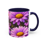 Purple Daisy Floral Mug | Accent Coffee Mug 11oz 15oz