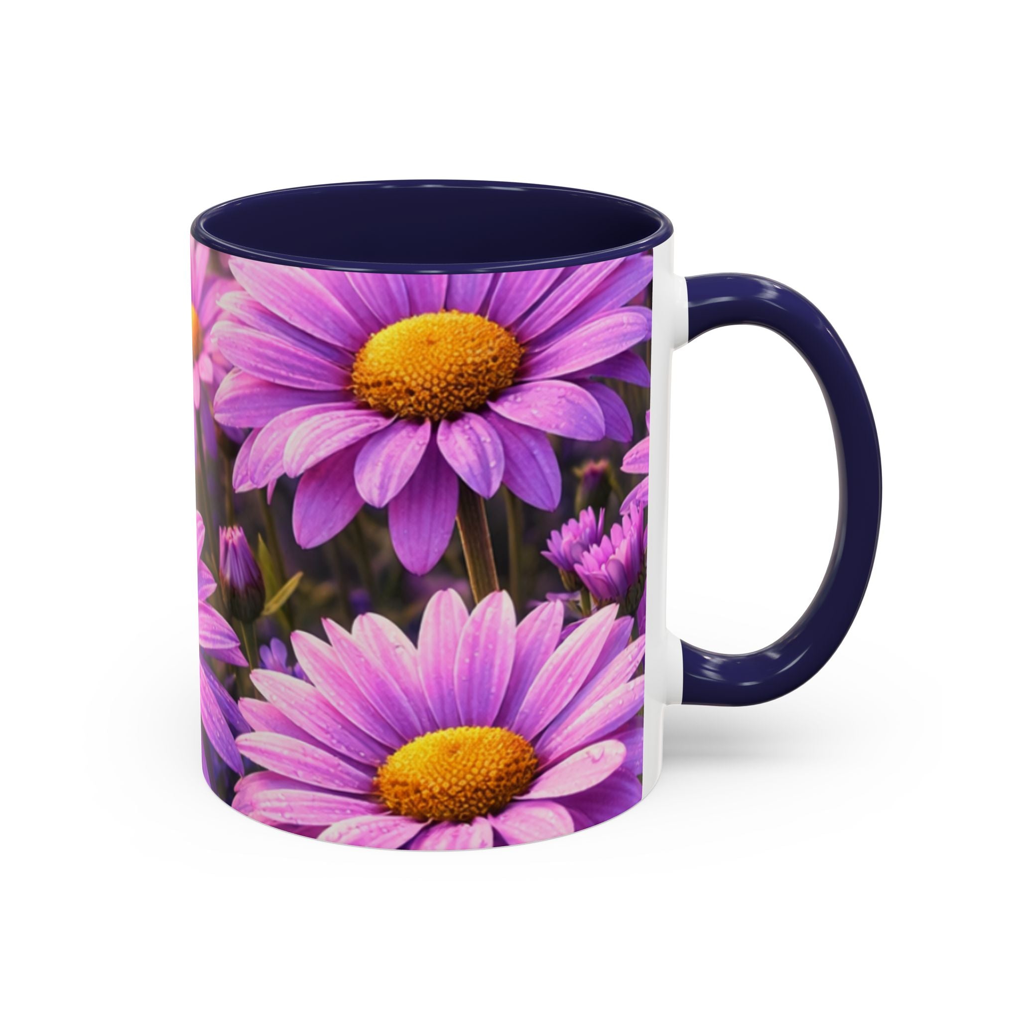 Purple Daisy Floral Mug | Accent Coffee Mug 11oz 15oz
