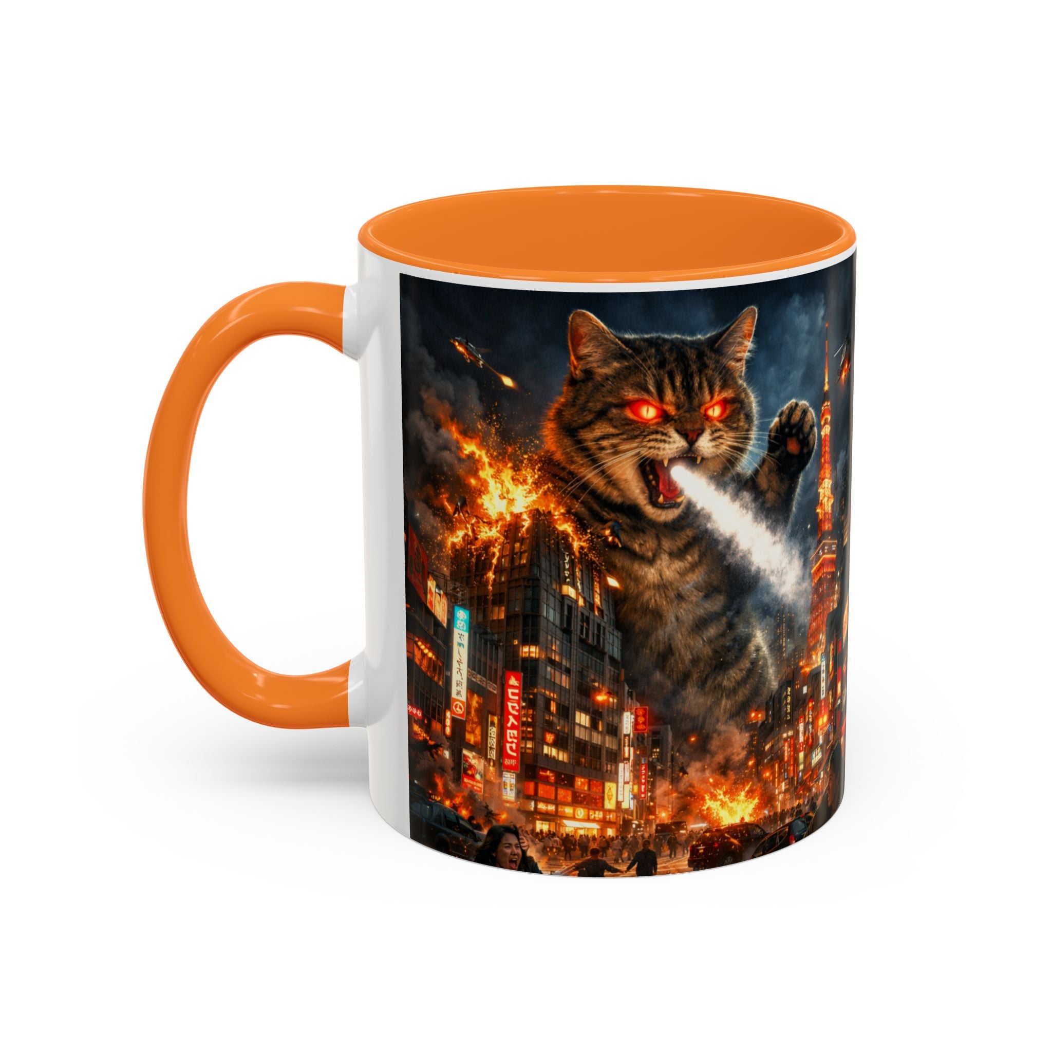 Catzilla Tokyo Cityscape Mug | Color Interior 11oz 15oz