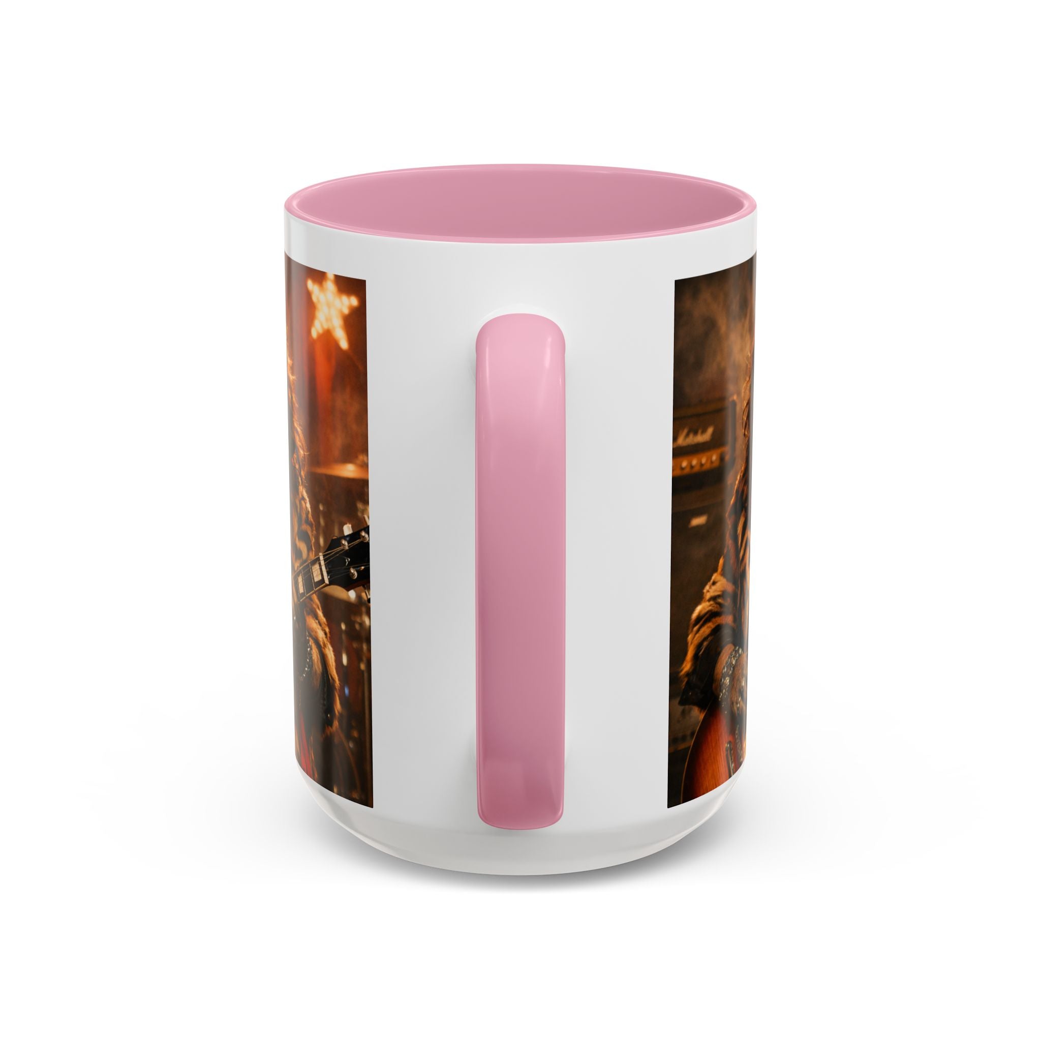 Rockstar Capybara with Guitar Mug | Color Accent Coffee Cup 11oz 15oz