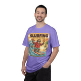 Slurfing Surfing Sloth T-Shirt | Retro Beach Wave Illustration
