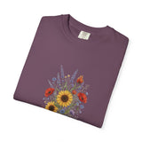 Sunflower and Wildflower Bouquet T-Shirt | Floral Botanical Garden Tee