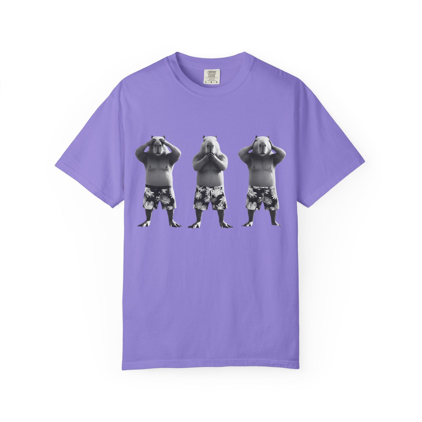 Capybara See No Evil Speak No Evil Hear No Evil T-shirt | Three Monkeys Graphic